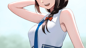 Anime Anime Girls Kantai Collection Shigure KanColle Shoulder Length Hair Braided Hair Brunette Solo 1447x2047 Wallpaper
