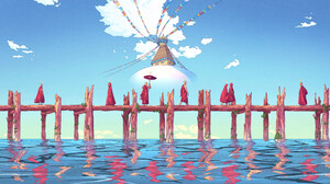 Christian Benavides Digital Art Fantasy Art Bridge River Reflection Clouds Eyes Artwork Water Sky Mo 3840x2160 Wallpaper