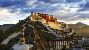 Nature Landscape Tibet Mountains Asia Potala Palace Monastery Buddhism Lhasa Architecture 1600x900 Wallpaper