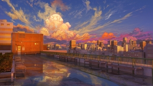 Clouds Building Cityscape Sunset Sky 1600x900 Wallpaper