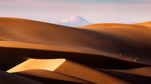 Damavand Desert Iran Photography Nature Landscape Mountains Dunes Peak Sand 3000x2020 wallpaper