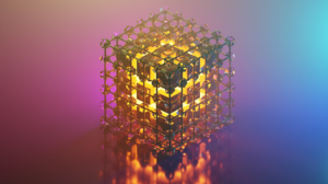 3D Abstract Abstract Glass Grid 2560x1440 wallpaper