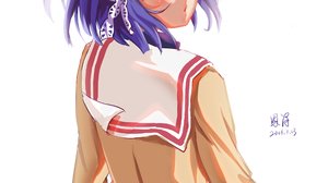 Fujibayashi Ryou Clannad Short Hair Purple Hair Anime Anime Girls Artwork Digital Art Fan Art 2480x3507 Wallpaper