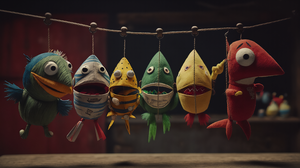Ai Art Puppets Fish 3136x1792 Wallpaper
