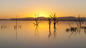4K Water Reflection Sunset Sunset Glow 3840x1600 Wallpaper