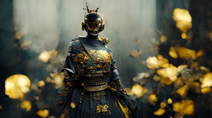 Samurai Warrior Gold Black Armor 2048x1152 Wallpaper