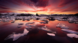 Iceland Glacier Ice Landscape Nature Photography Sunset Sky Clouds 4000x2669 Wallpaper