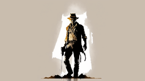 Ai Art Indiana Jones Fedora Illustration Simple Background Minimalism Hat 1820x1024 Wallpaper