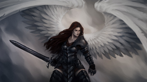 Angel Angel Warrior Armor Fantasy Girl Sword Wings Woman Warrior 5120x3155 Wallpaper