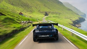 Car Vehicle Landscape Road Asphalt Black Cars Ford Mountains Long Road Rear View Ford Mustang Mach E 2560x1440 Wallpaper