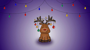 Reindeer Christmas Simple Background Minimalism Decoration 3840x2160 Wallpaper