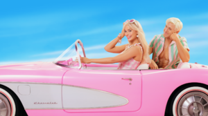 Barbie Barbie 2023 Margot Robbie Ryan Gosling Movies Ken Pink Cars Blonde Chevrolet Sky Smiling Car  2560x1600 Wallpaper