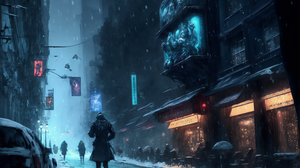 Ai Art Winter Snow City Cyberpunk Blade Runner 3060x2048 Wallpaper
