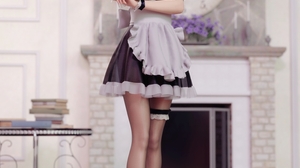 Fantasy Girl High Heels Maid Outfit 3D Luck Zs 1483x1920 Wallpaper