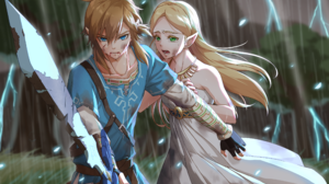 Link Zelda Crying Tears Sword Dress Rain 2520x1720 wallpaper