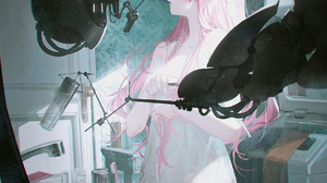 Anime Anime Girls Artwork Digital Art Illustration Robot Long Hair Pink Hair Portrait Display Toothb 1768x2500 Wallpaper