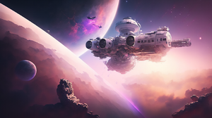 Ai Art Space Station Orbit Planet Science Fiction Space Futuristic 3136x1792 Wallpaper