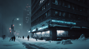 Ai Art Winter Snow City Cyberpunk Blade Runner 3060x1721 Wallpaper