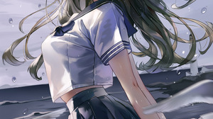 Anime Anime Girls School Uniform Schoolgirl Birds Animals 1000x1414 wallpaper