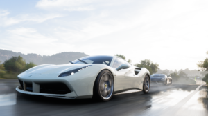 Forza Horizon 5 Car Screen Shot Ferrari Video Games CGi Front Angle View Sky 2560x1600 Wallpaper