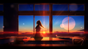 Nengoro Classroom Sunset Sunset Glow Anime Anime Girls Schoolgirl School Uniform Window 3840x2160 Wallpaper