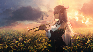 Anime Girls Anime Trumpet Horns Pointy Ears Musical Instrument Sagiri Ulpha220 Artwork Cropped 1920x1080 Wallpaper