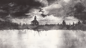 Scary Stories To Tell In The Dark Horror Book Cover Church Monochrome Grave Trees Clouds Building 3840x2160 Wallpaper