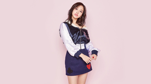 Asian Black Hair Brown Eyes K Pop Korean Long Hair Mina Singer Skirt Twice Band Woman 1920x1080 Wallpaper