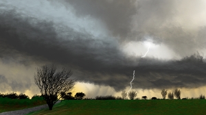Digital Painting Digital Art Nature Landscape Storm Lightning Clouds 1920x1080 Wallpaper