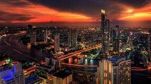 Bangkok Building City Cityscape Night Skyscraper Thailand 2048x1178 Wallpaper