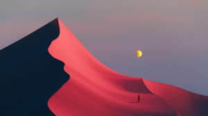 Digital Art Artwork Illustration Dunes Desert Landscape Sand Nature Simple Background Minimalism 2400x1440 Wallpaper