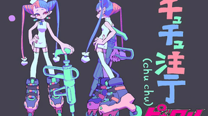 Anime Hanabushi Anime Girls Minimalism Simple Background Japanese Concept Art Two Tone Hair Roller S 5596x3960 Wallpaper