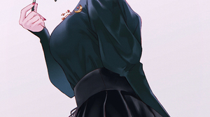 Nekoyashiki Pushio Black Dress Anime Anime Girls Original Characters Rose Nail Polish Looking At Vie 2047x3497 Wallpaper