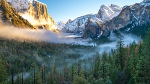 Cliff Fog Forest Landscape Mountain Nature Valley 2048x1266 Wallpaper