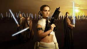 Star Wars Attack Of The Clones Padme Amidala Mace Windu Obi Wan Kenobi Anakin Skywalker Lightsaber J 1920x1080 Wallpaper