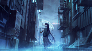 Honkai Impact Artwork Honkai Impact 3rd Fan Art Honkai Gakuen Raiden Mei City Rain Street Anime Anim 3840x2160 Wallpaper