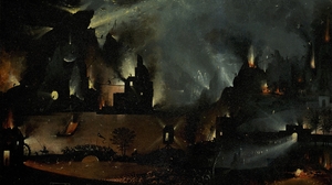 Hieronymus Bosch Renaissance Pandemonium Hell Painting Inferno War Night Classic Art Artwork 3840x2160 wallpaper