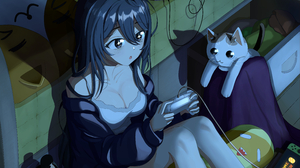 Anime Anime Girls Digital Digital Art Artwork 2D Cats Animals Controllers Nintendo Switch Soda 5401x4011 Wallpaper