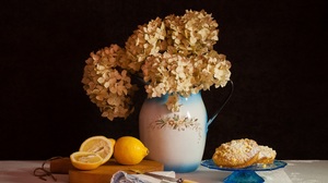 Lemon Cake Flower Vase Knife 2000x1312 Wallpaper