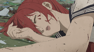Mahou Shoujo Magical Destroyers Anime Girls Beach Lying On Side Closed Eyes Schoolgirl School Unifor 2560x1440 Wallpaper