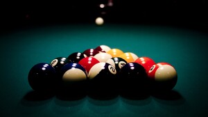 Billiard Balls Billiards Numbers Pool Table Pool Balls Green Dark 3840x2160 wallpaper