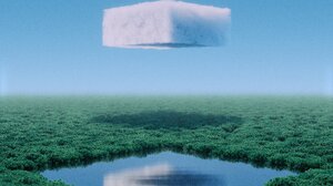3D Sculpture Hayden Clay Williams Clouds Artwork Soft Gradient Grainy Reflection Water Simple Backgr 2000x2000 Wallpaper
