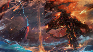 Chaman Deathwing World Of Warcraft Dragon Fantasy Fire Man Wave World Of Warcraft 2200x1323 Wallpaper