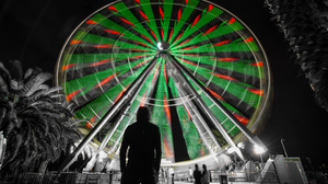 Ferris Wheel Night People Selective Color 6016x4016 Wallpaper