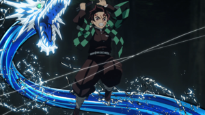 Kimetsu No Yaiba Kamado Tanjiro Water Uniform Earring Sword Dragon Anime Anime Screenshot Anime Boys 1920x1080 Wallpaper