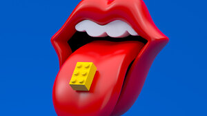 Digital Art Minimalism Blue Background LEGO Portrait Display Bricks Toys Humor Tongues Tongue Out Ro 1440x1800 Wallpaper