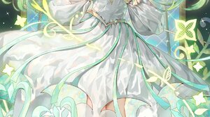 Anime Anime Girls Nahida Genshin Impact Genshin Impact Long Hair Dress Looking At Viewer Gradient Ha 1800x3100 wallpaper