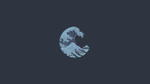 The Great Wave Off Kanagawa Minimalism Waves Simple Background Nord Theme 3840x2160 Wallpaper