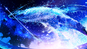 Anime Artwork Animals Whale Stars Clouds Wide Screen Water Makoron117 Sky Flying Whales Horizon 2968x1768 wallpaper