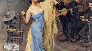Oil On Canvas Oil Painting Max Slevogt Women Men Musical Instrument Hat Chair Dress Artwork Classica 2093x2705 Wallpaper